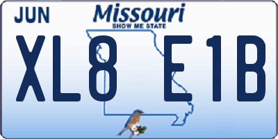 MO license plate XL8E1B
