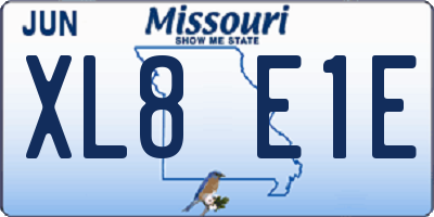 MO license plate XL8E1E