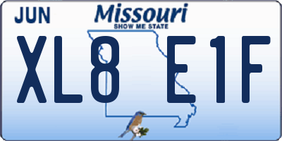 MO license plate XL8E1F