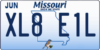 MO license plate XL8E1L