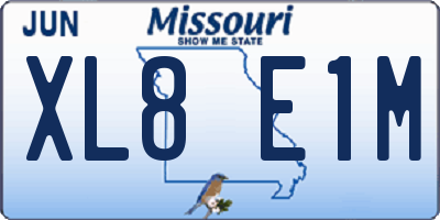 MO license plate XL8E1M