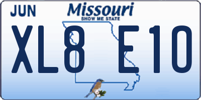 MO license plate XL8E1O