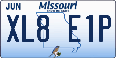 MO license plate XL8E1P