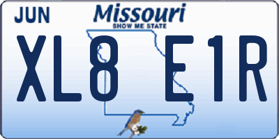 MO license plate XL8E1R