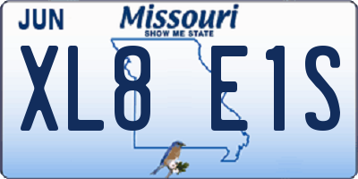 MO license plate XL8E1S