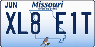 MO license plate XL8E1T