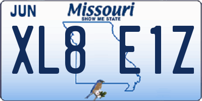 MO license plate XL8E1Z