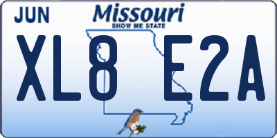 MO license plate XL8E2A