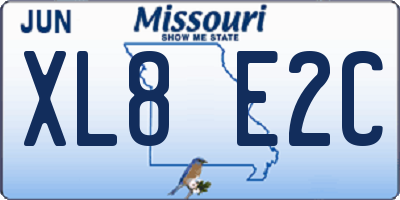 MO license plate XL8E2C