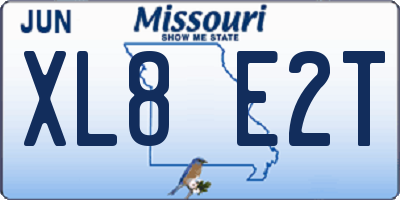 MO license plate XL8E2T