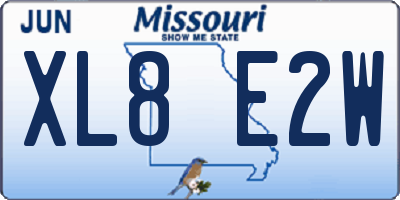 MO license plate XL8E2W