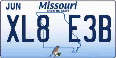 MO license plate XL8E3B