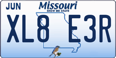 MO license plate XL8E3R