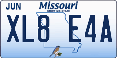 MO license plate XL8E4A