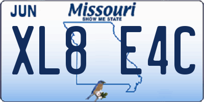 MO license plate XL8E4C