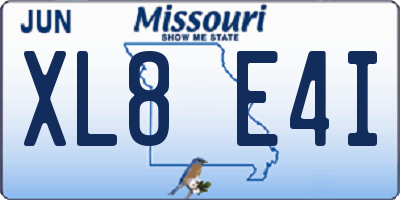 MO license plate XL8E4I
