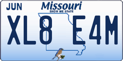 MO license plate XL8E4M