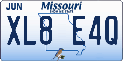 MO license plate XL8E4Q
