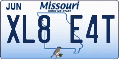 MO license plate XL8E4T