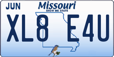 MO license plate XL8E4U