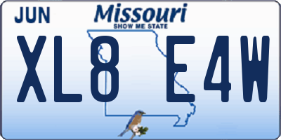 MO license plate XL8E4W