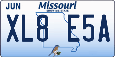 MO license plate XL8E5A