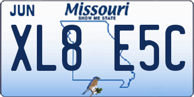 MO license plate XL8E5C