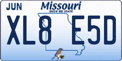 MO license plate XL8E5D