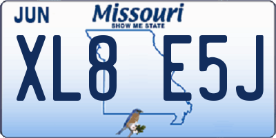 MO license plate XL8E5J