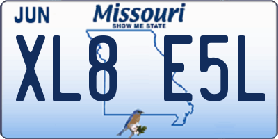 MO license plate XL8E5L