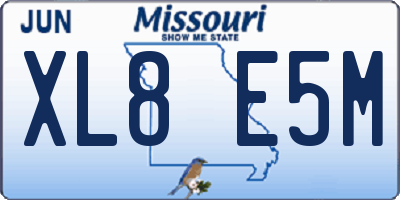MO license plate XL8E5M