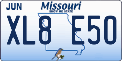 MO license plate XL8E5O