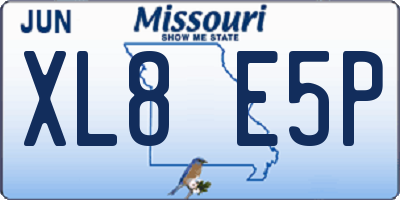 MO license plate XL8E5P