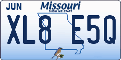 MO license plate XL8E5Q