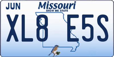 MO license plate XL8E5S