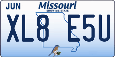MO license plate XL8E5U