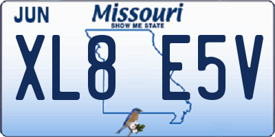 MO license plate XL8E5V