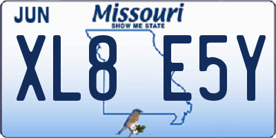 MO license plate XL8E5Y