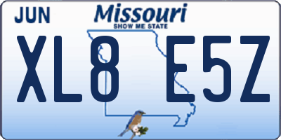 MO license plate XL8E5Z