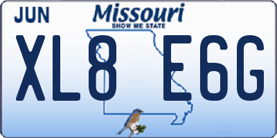 MO license plate XL8E6G