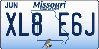 MO license plate XL8E6J