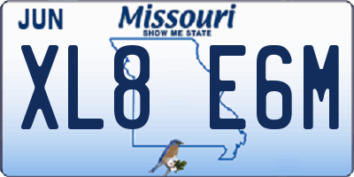 MO license plate XL8E6M