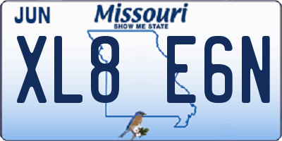 MO license plate XL8E6N