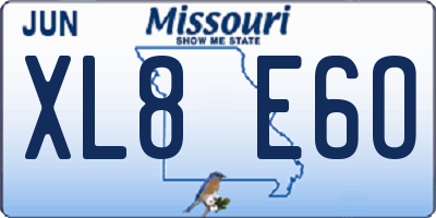 MO license plate XL8E6O