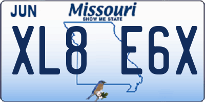 MO license plate XL8E6X