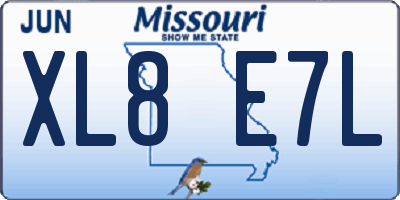 MO license plate XL8E7L