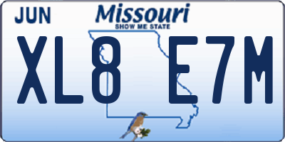 MO license plate XL8E7M