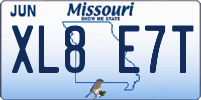 MO license plate XL8E7T