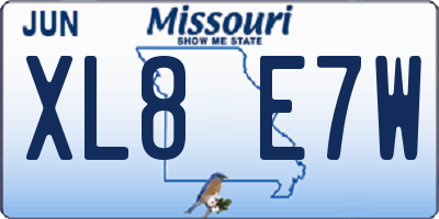 MO license plate XL8E7W