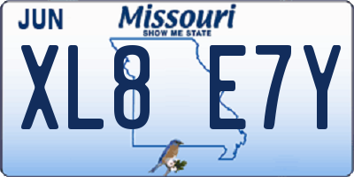 MO license plate XL8E7Y